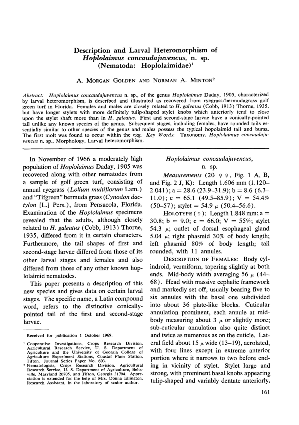 Nematoda: Hoplolaimidae) 1