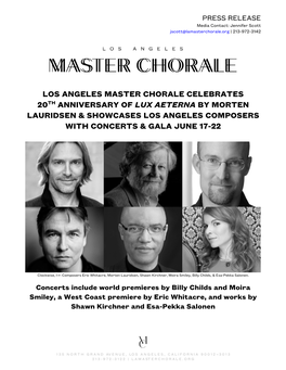 Los Angeles Master Chorale Celebrates the 20Th Anniversary Of