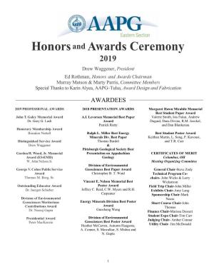 Honors and Awards Ceremony 2019