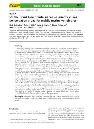 On the Front Line: Frontal Zones As Priority Atâ•'Sea Conservation Areas