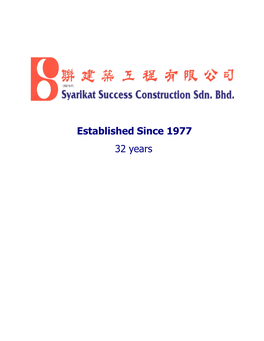 Established Since 1977 32 Years E-Mail : Project@Successconst.Com