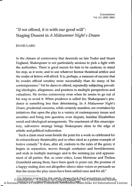 Staging Dissent in a Midsummer Night's Dream