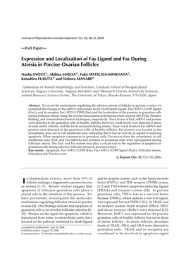 Expression and Localization of Fas Ligand and Fas During Atresia in Porcine Ovarian Follicles