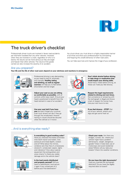 The Truck Driver's Checklist
