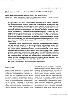 Effectsofpremedicationon Salivary Secretionin