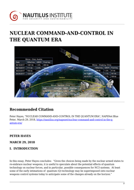 Nuclear Command-And-Control in the Quantum Era