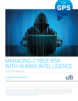 MANAGING CYBER RISK with HUMAN INTELLIGENCE a Practical Approach