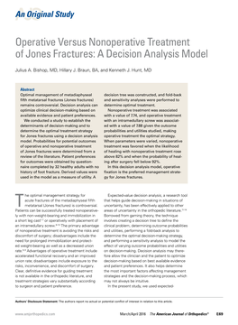 Operative Versus Nonoperative Treatment of Jones Fractures: a Decision Analysis Model