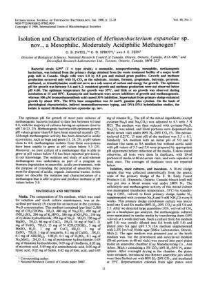 Isolation and Characterization of Methanobacterium Espanolae Sp