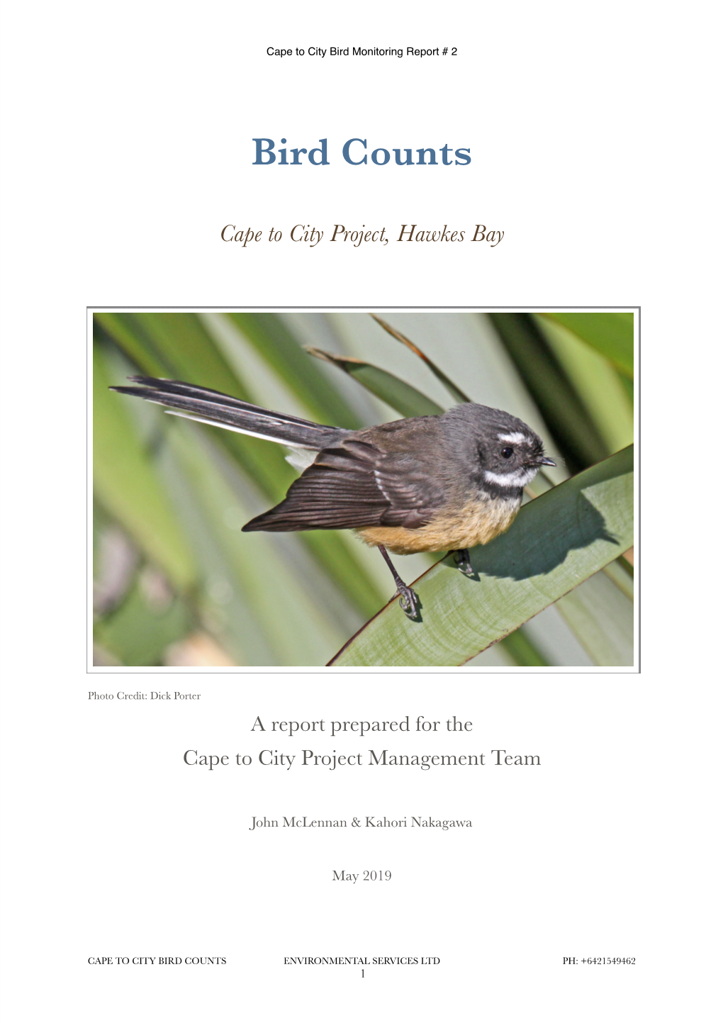 Cape to City Bird Monitoring Report # 2