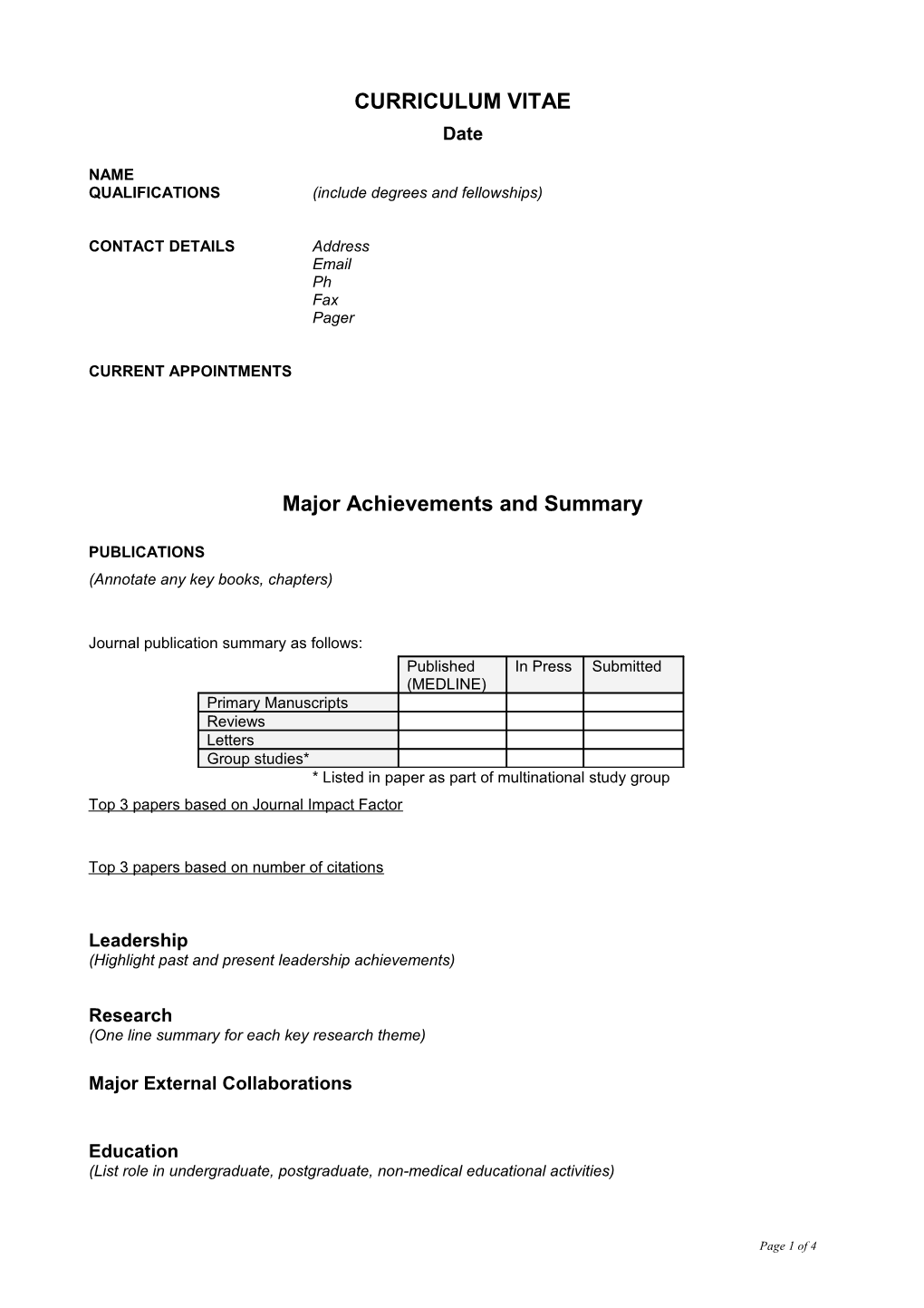 QUALIFICATIONS (Include Degrees and Fellowships)