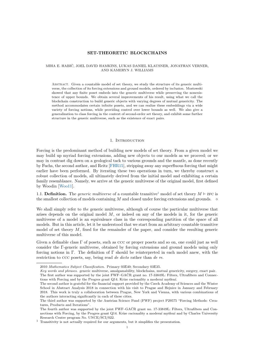 Set-Theoretic Blockchains