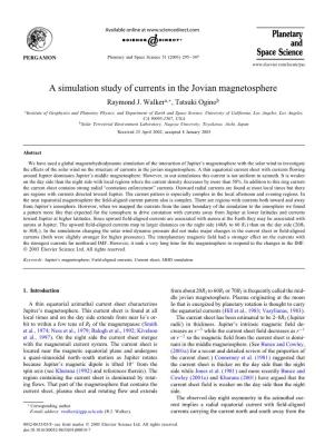 A Simulation Study of Currents in the Jovian Magnetosphere Raymond J