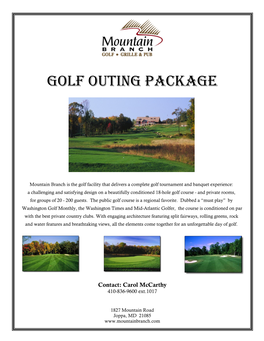 Golf Outing Package