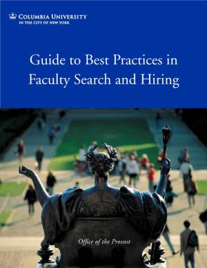 Best Practices in Faculty Search and Hiring