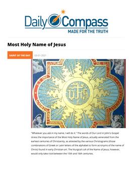 Most Holy Name of Jesus