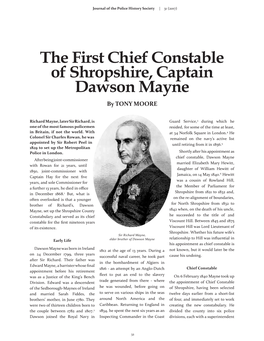 The First Chief Constable of Shropshire, Captain Dawson Mayne by TONY MOORE