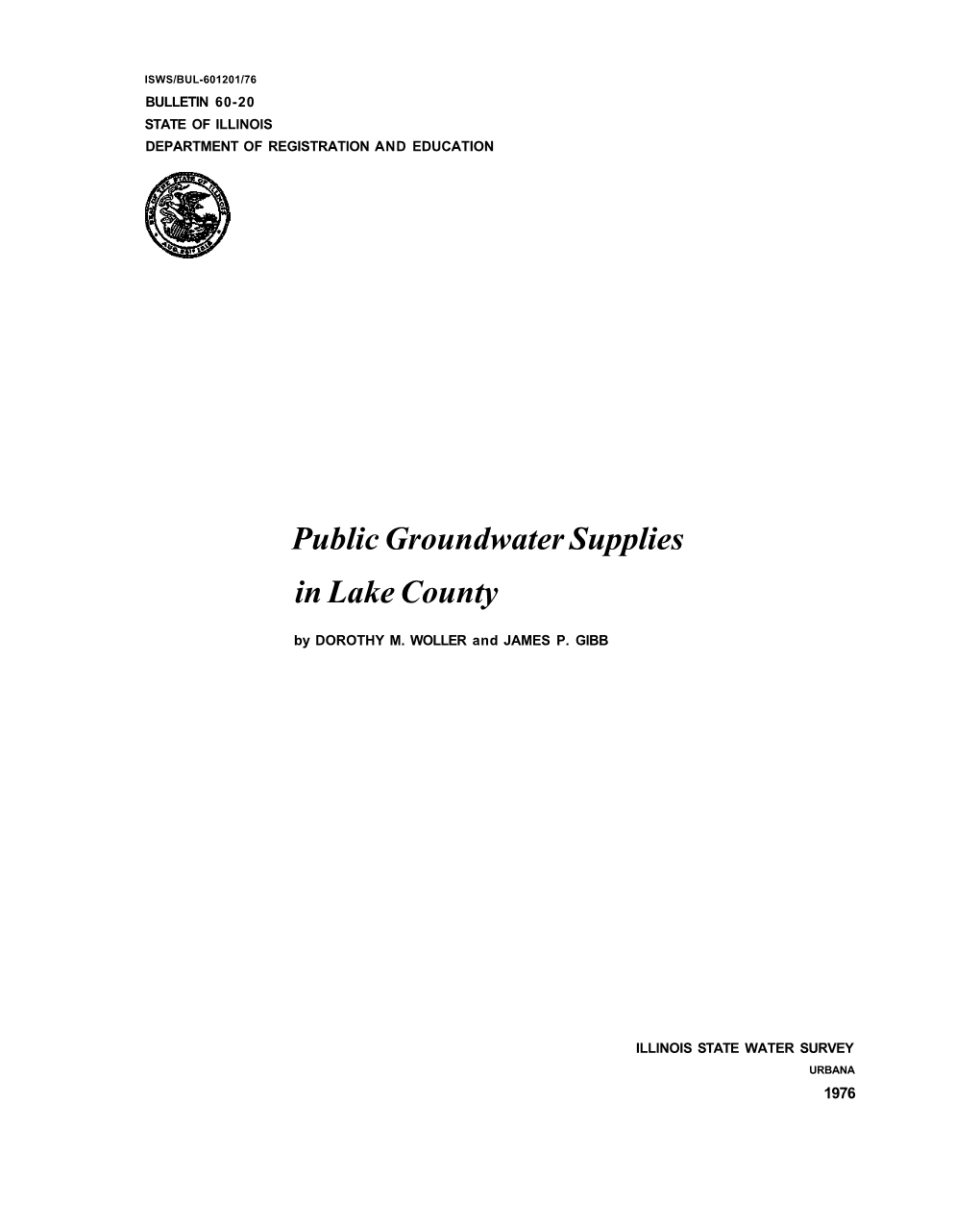 Public Groundwater Supplies in Lake County