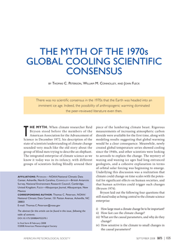 The Myth of the 1970S Global Cooling Scientific Consensus