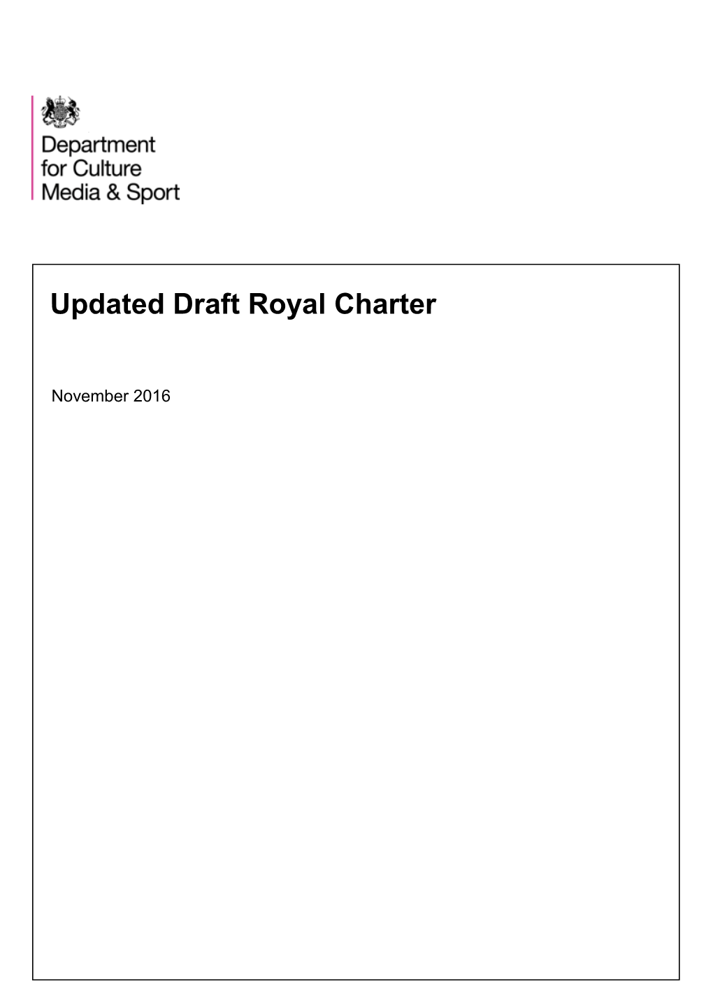 Updated Draft Royal Charter