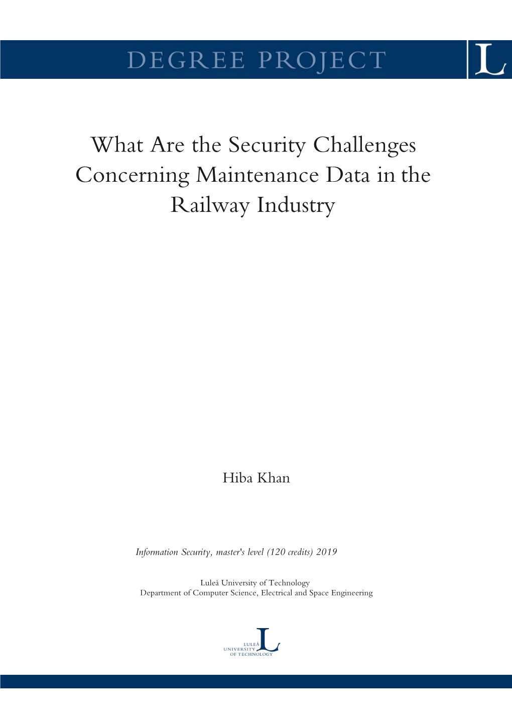 What Are the Security Challenges Concerning Maintenance Data in the Railway Industry