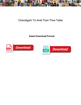 Chandigarh to Amb Train Time Table