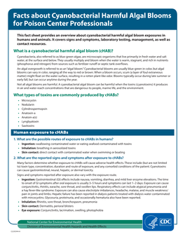 Facts About Cyanobacterial Harmful Algal Blooms for Poison Center Professionals