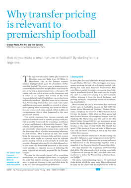 Why Transfer Pricing Is Relevant to Premiership Football