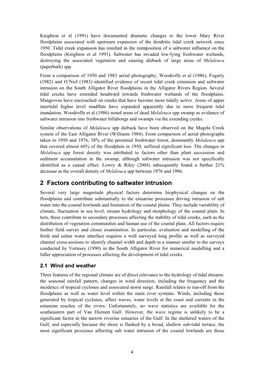 Saltwater Intrusion and Mangrove Encroachment of Coastal Wetlands