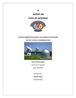 A Report on Types of Antennas
