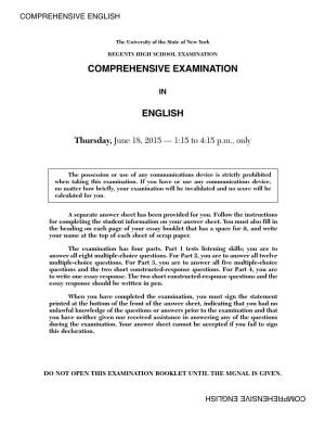 Comprehensive Examination English