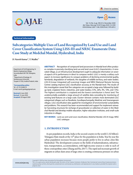 Subcategories Multiple Uses of Land Recognized by Land Use and Land Cover Classification System Using LISS-III and NRSC Enumerat