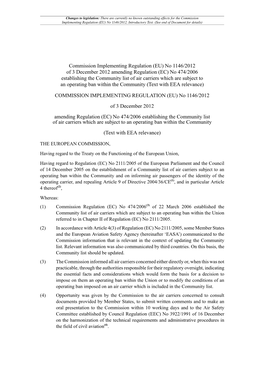 Commission Implementing Regulation (EU) No 1146/2012, Introductory Text