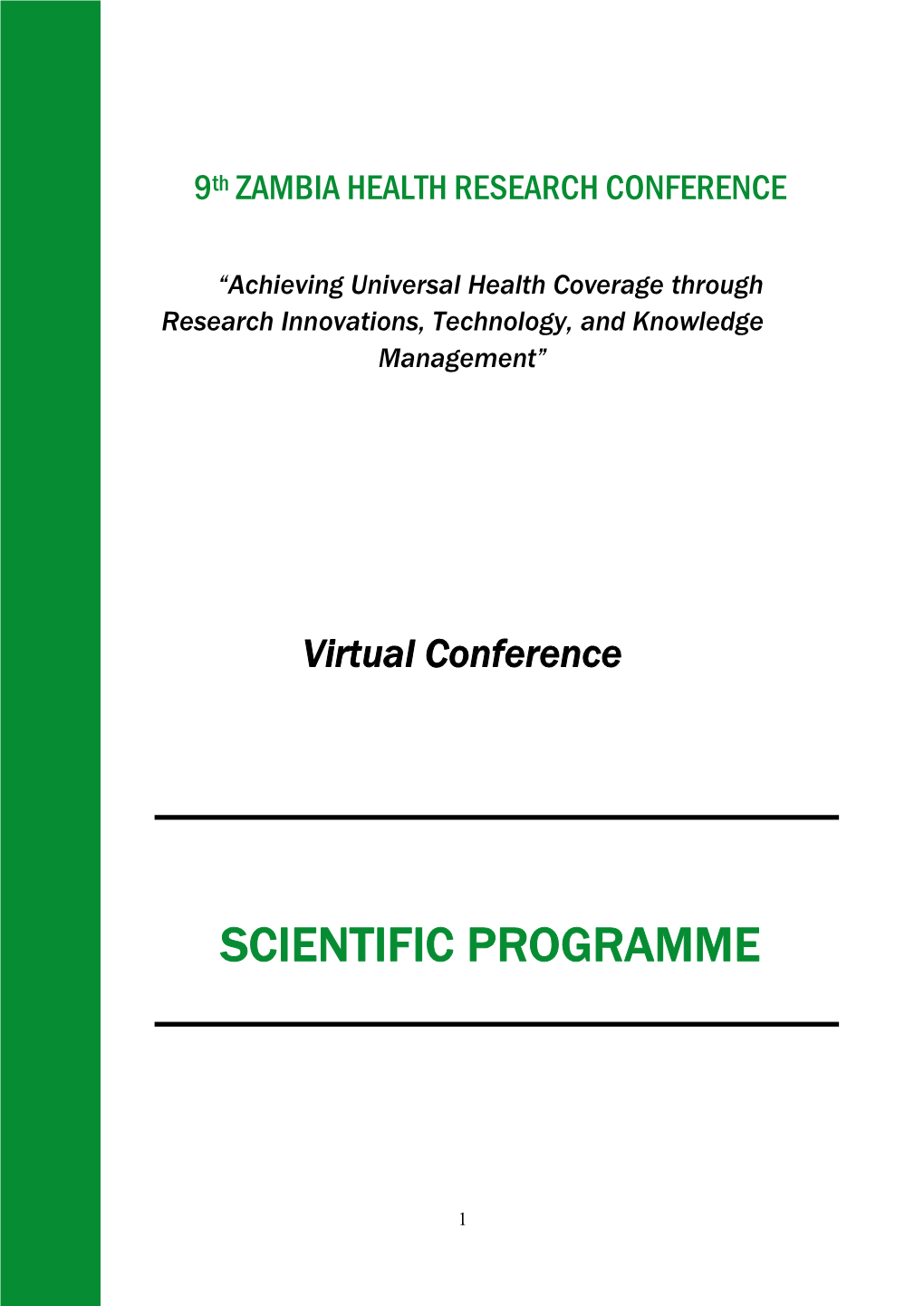 From 9Th Zambia's Health Research Conference