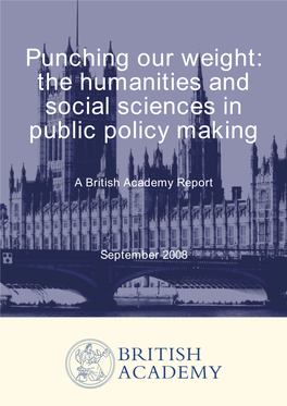 The Humanities and Social Sciences in Public Policy Making