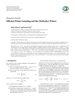 Efficient Prime Counting and the Chebyshev Primes