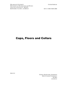 Interest Rate Caps, Floors and Collars