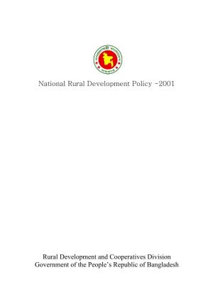 National Rural Development Policy 2001