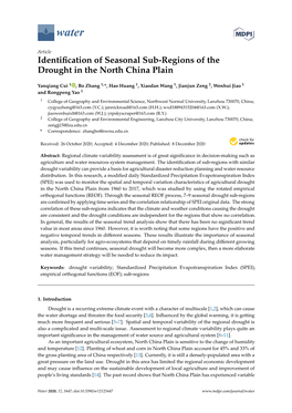 Identification of Seasonal Sub-Regions of the Drought in The