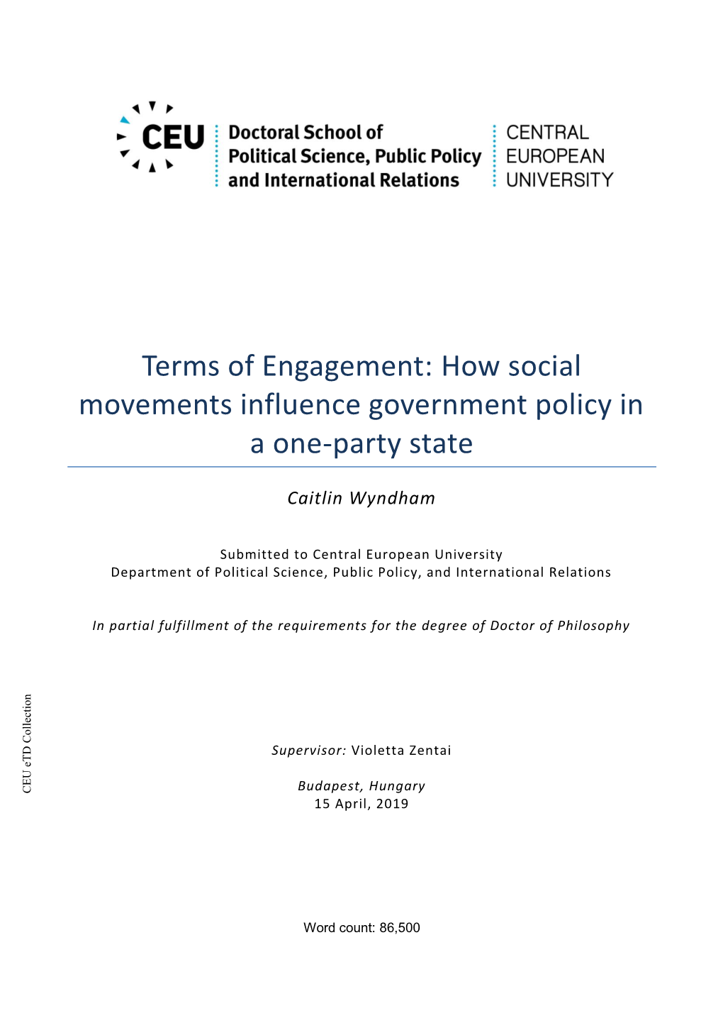 How Social Movements Influence Government Policy in a One-Party State