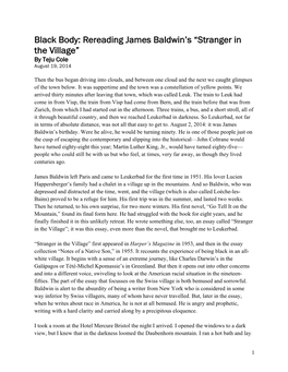 Black Body: Rereading James Baldwin's “Stranger in the Village”