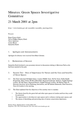 Waste Recycling Investigative Committee Minutes 27/02/01