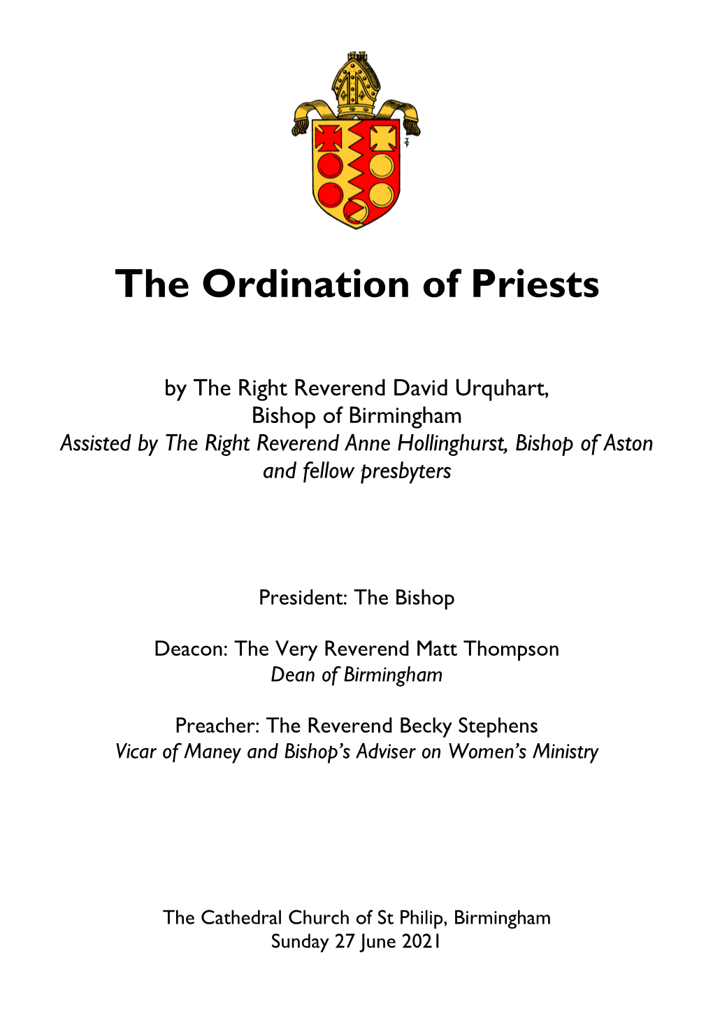 The Ordination of Priests