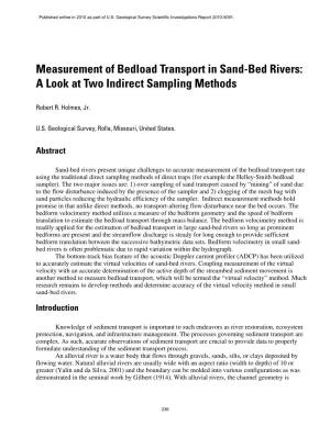 Measurement of Bedload Transport in Sand-Bed Rivers: a Look at Two Indirect Sampling Methods