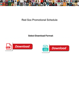 Red Sox Promotional Schedule