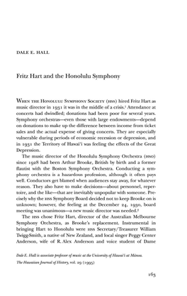 Fritz Hart and the Honolulu Symphony