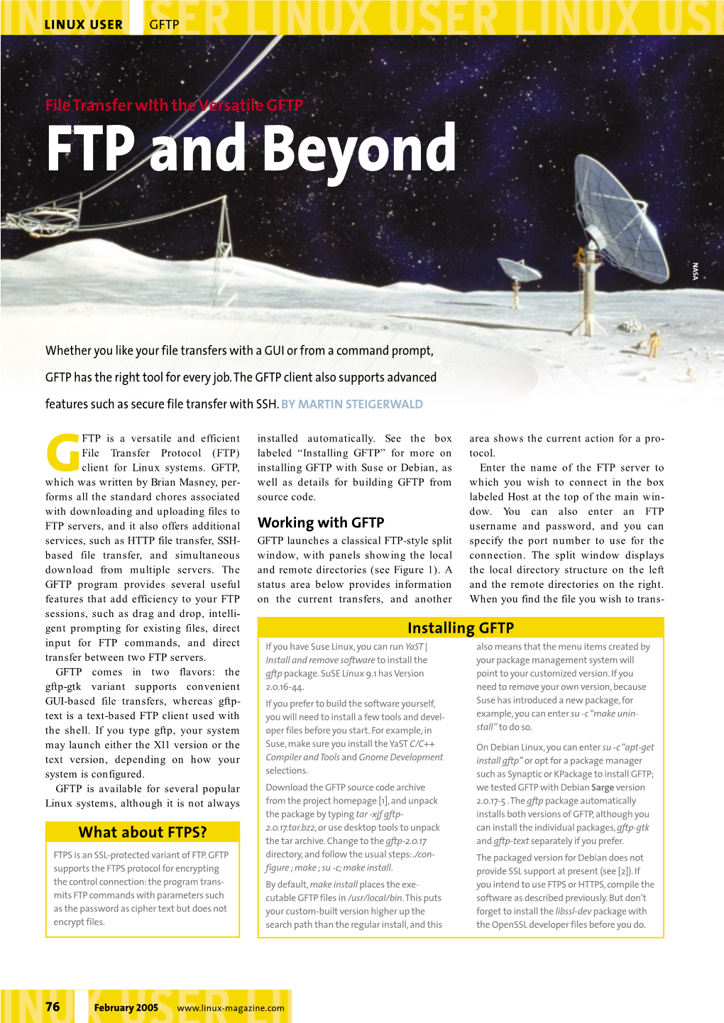FTP and Beyond NASA