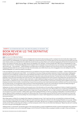 The Definitive Biography @U2 Home Page - U2 News, Lyrics, Tour Dates & More
