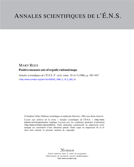 Positive Measure Sets of Ergodic Rational Maps