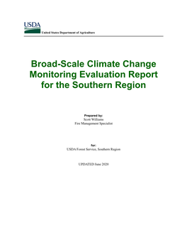 Broad-Scale Climate Change Monitoring Evaluation Report for the Southern Region